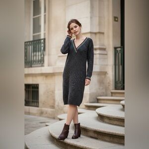 Knit Knack Vintage  long sleeve lame’ dress ( XS)‎